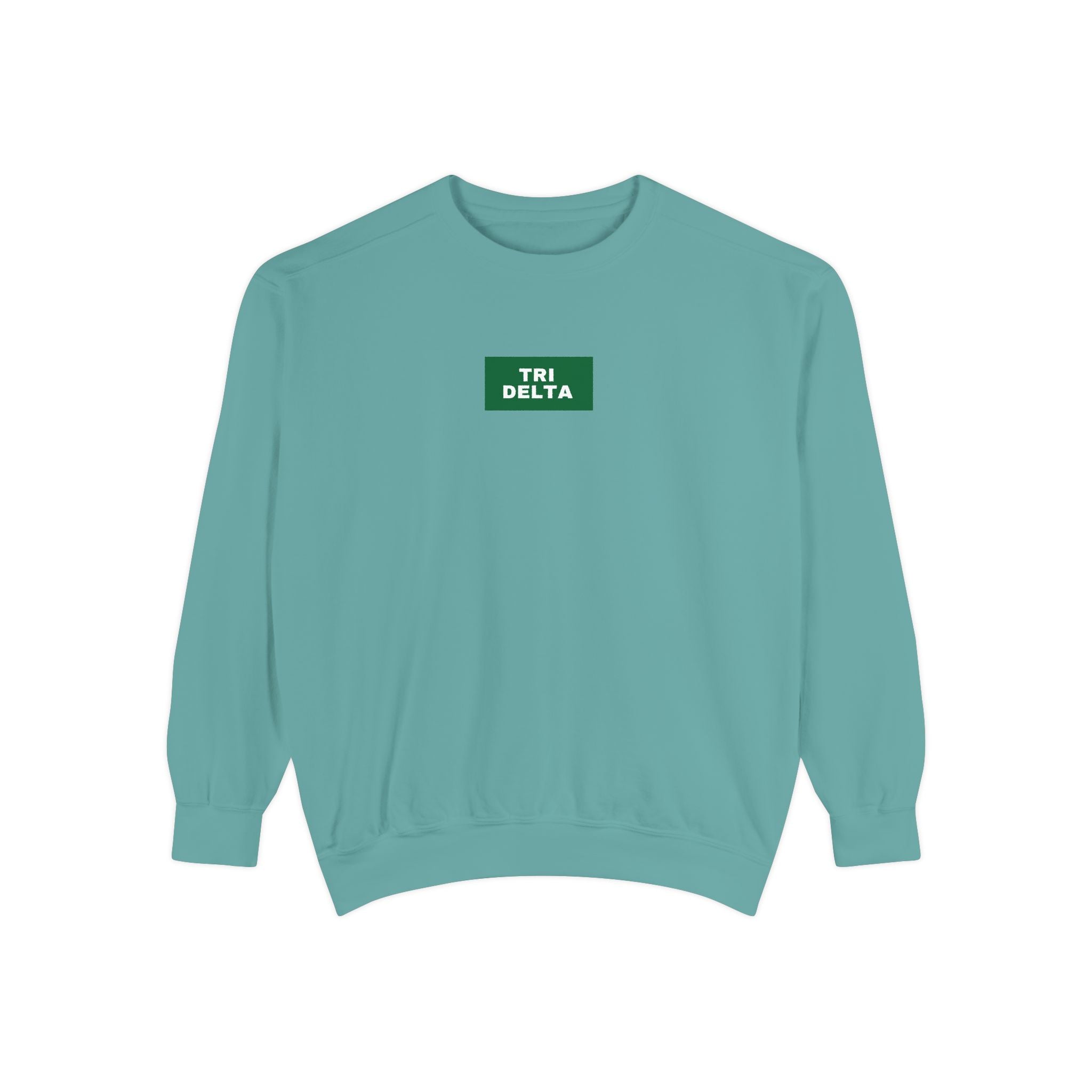 Tri Delta Green Print Crewneck