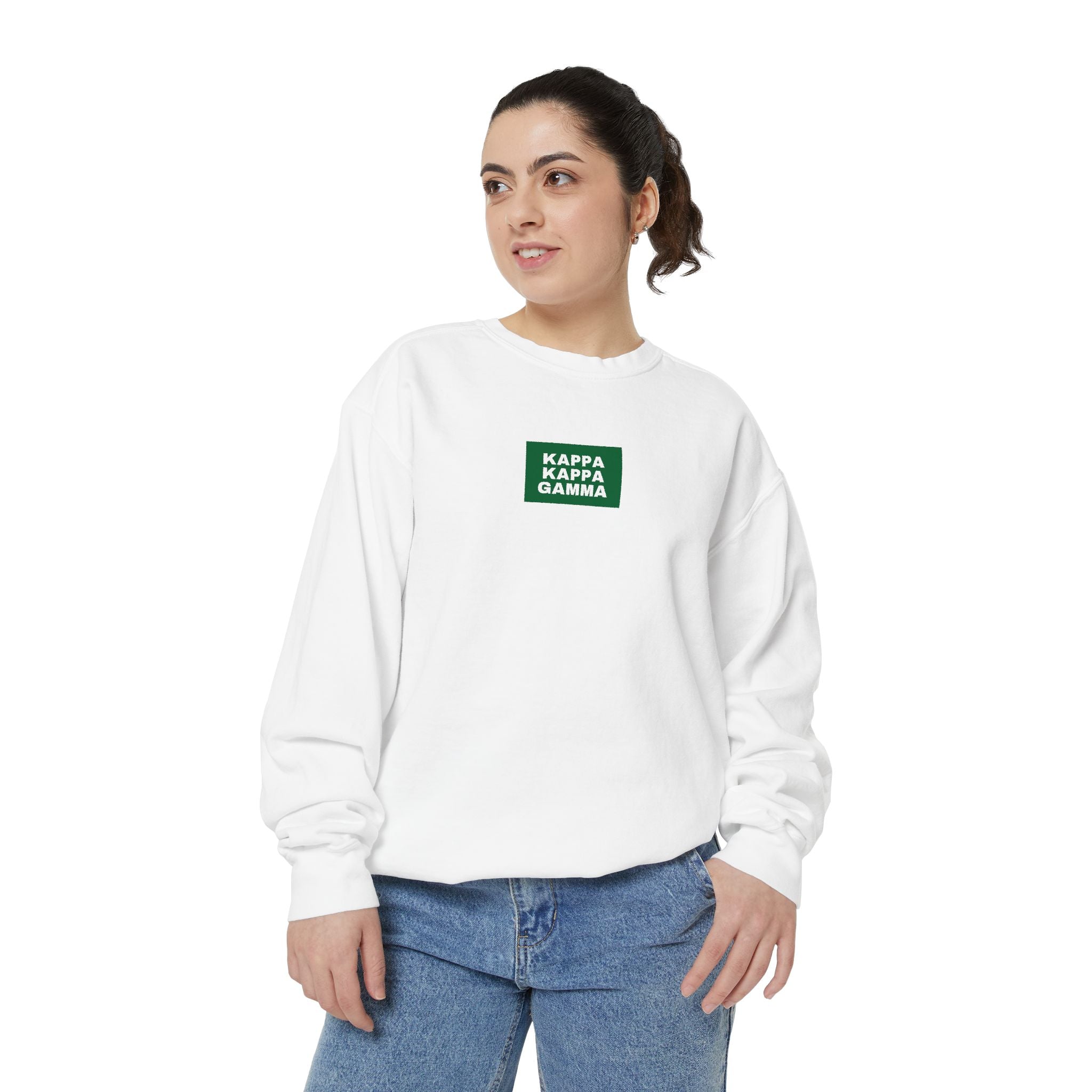 Kappa Kappa Gamma Green Print Crewneck