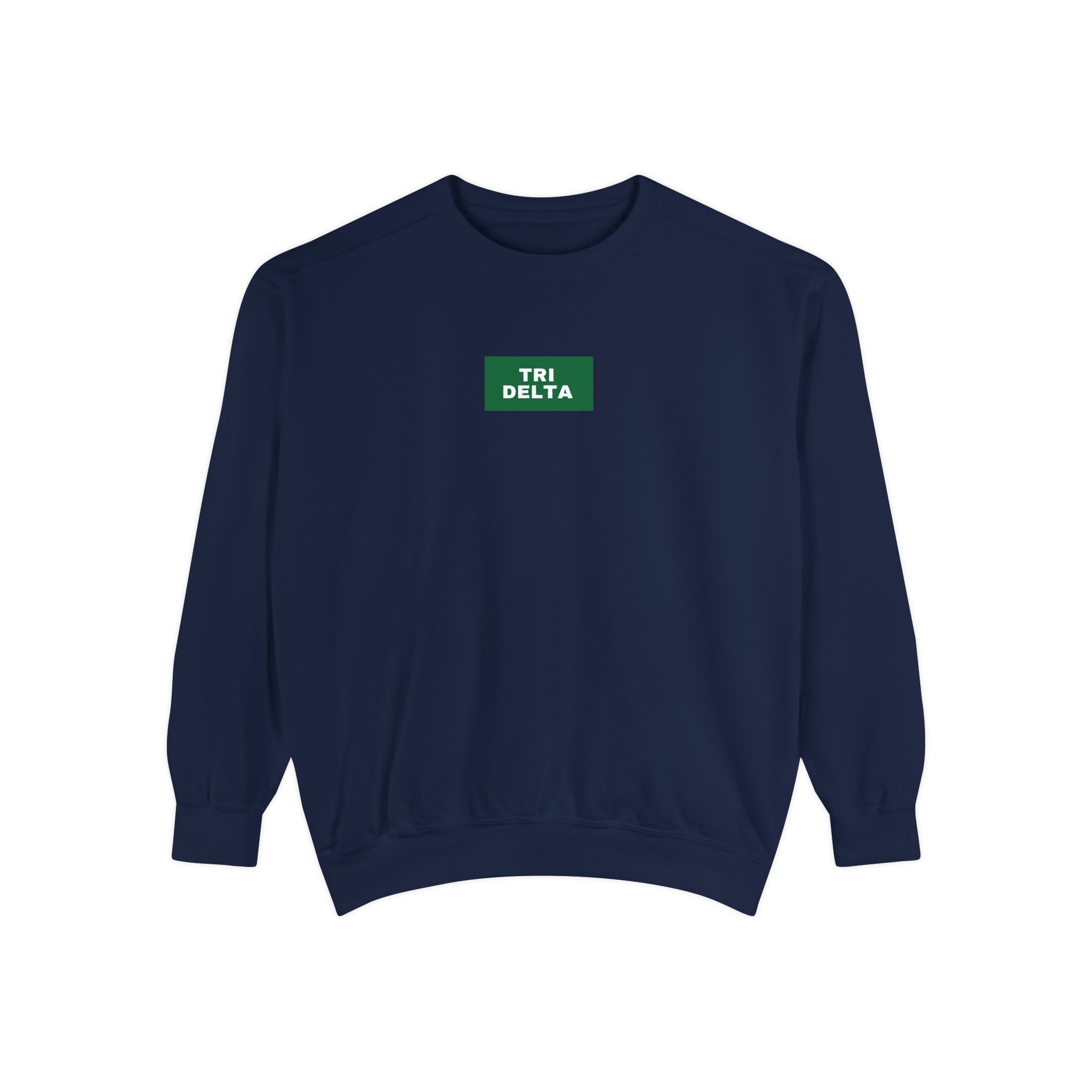 Tri Delta Green Print Crewneck