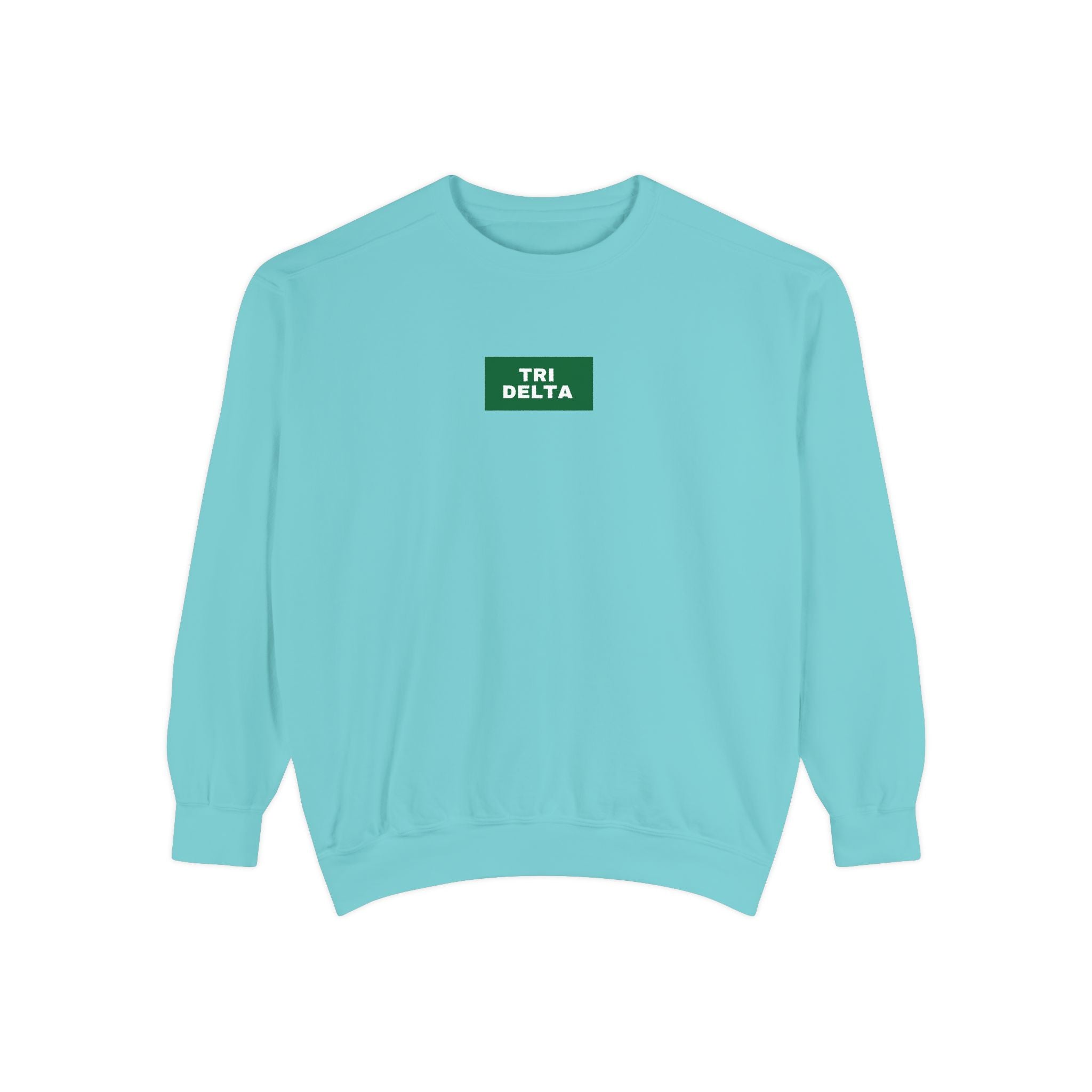 Tri Delta Green Print Crewneck