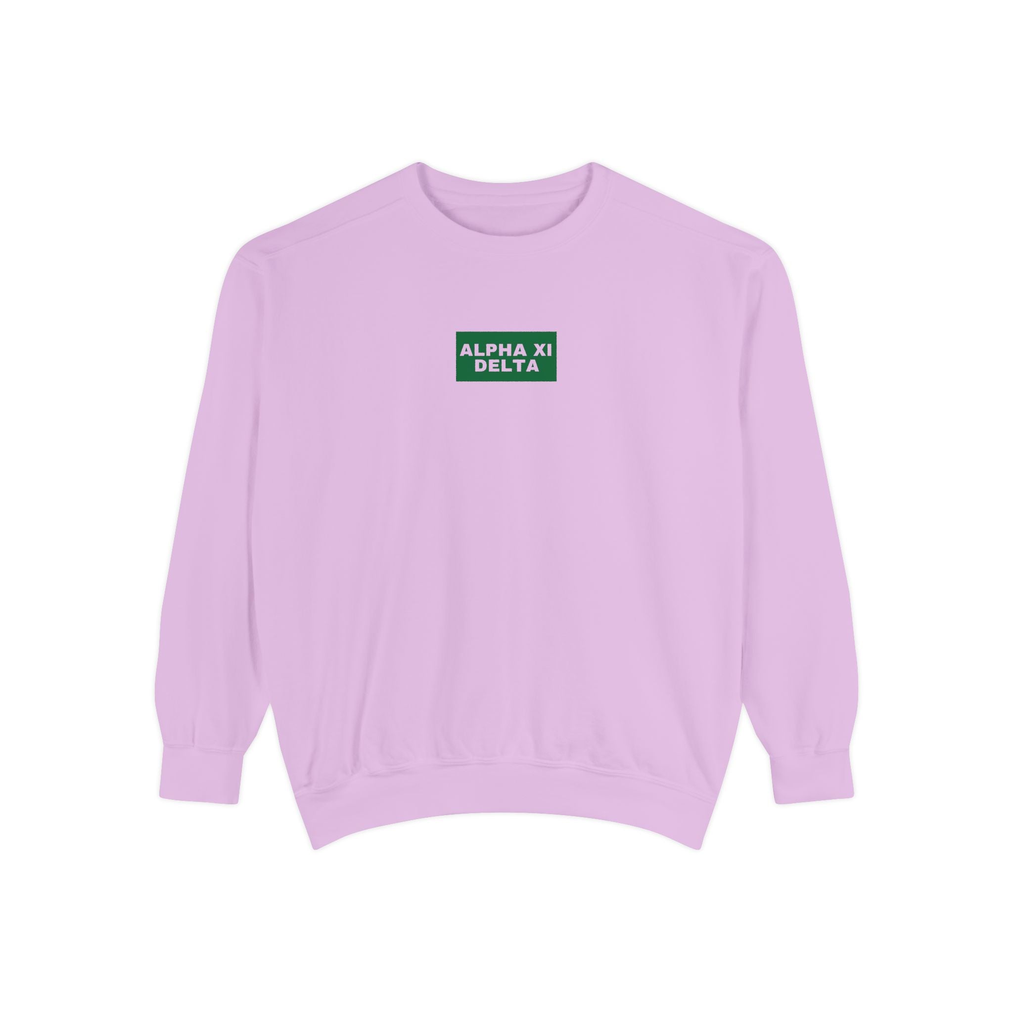 Alpha Xi Green Print Crewneck