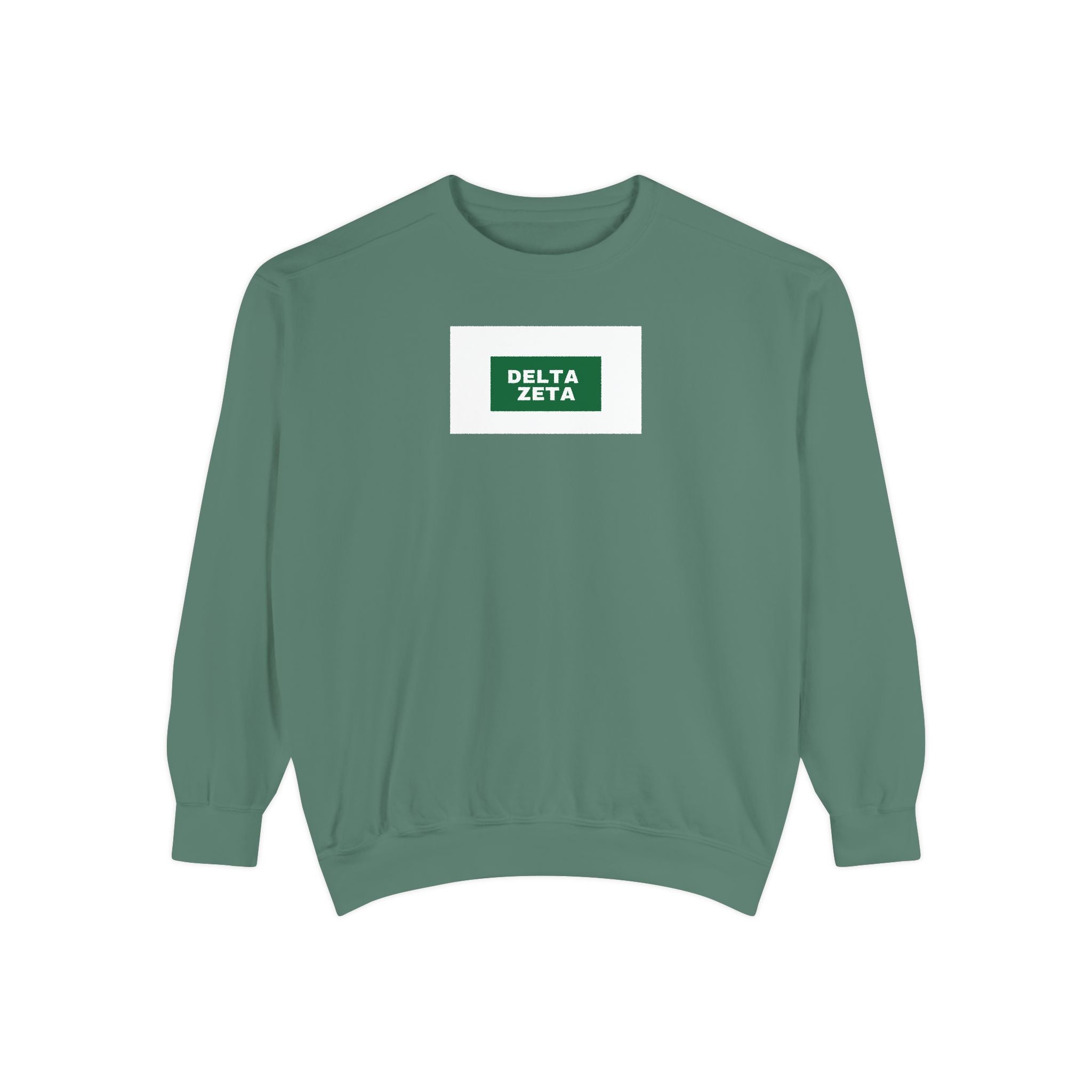 Delta Zeta Green Print Crewneck