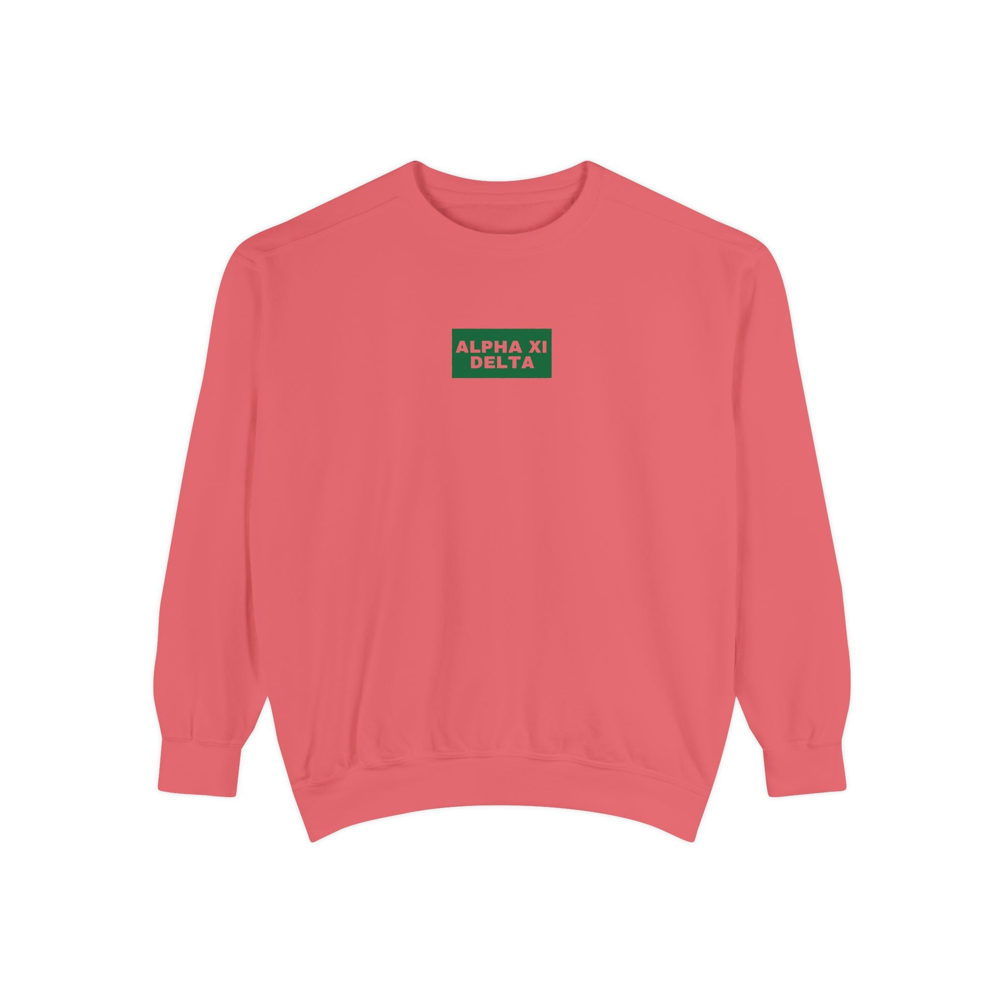 Alpha Xi Green Print Crewneck