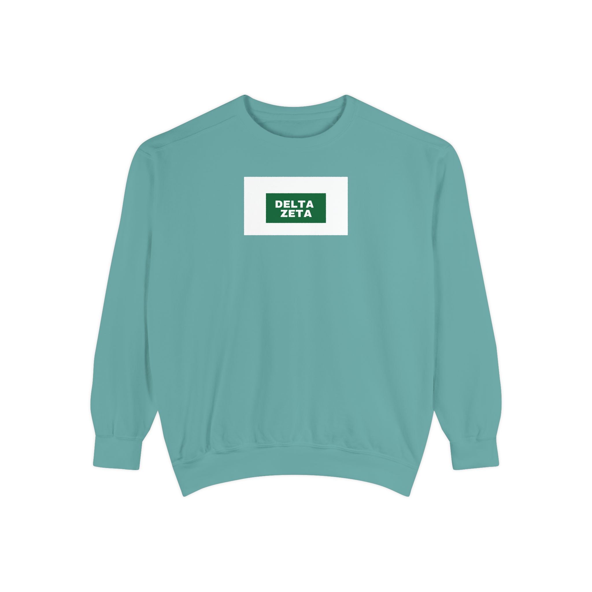 Delta Zeta Green Print Crewneck