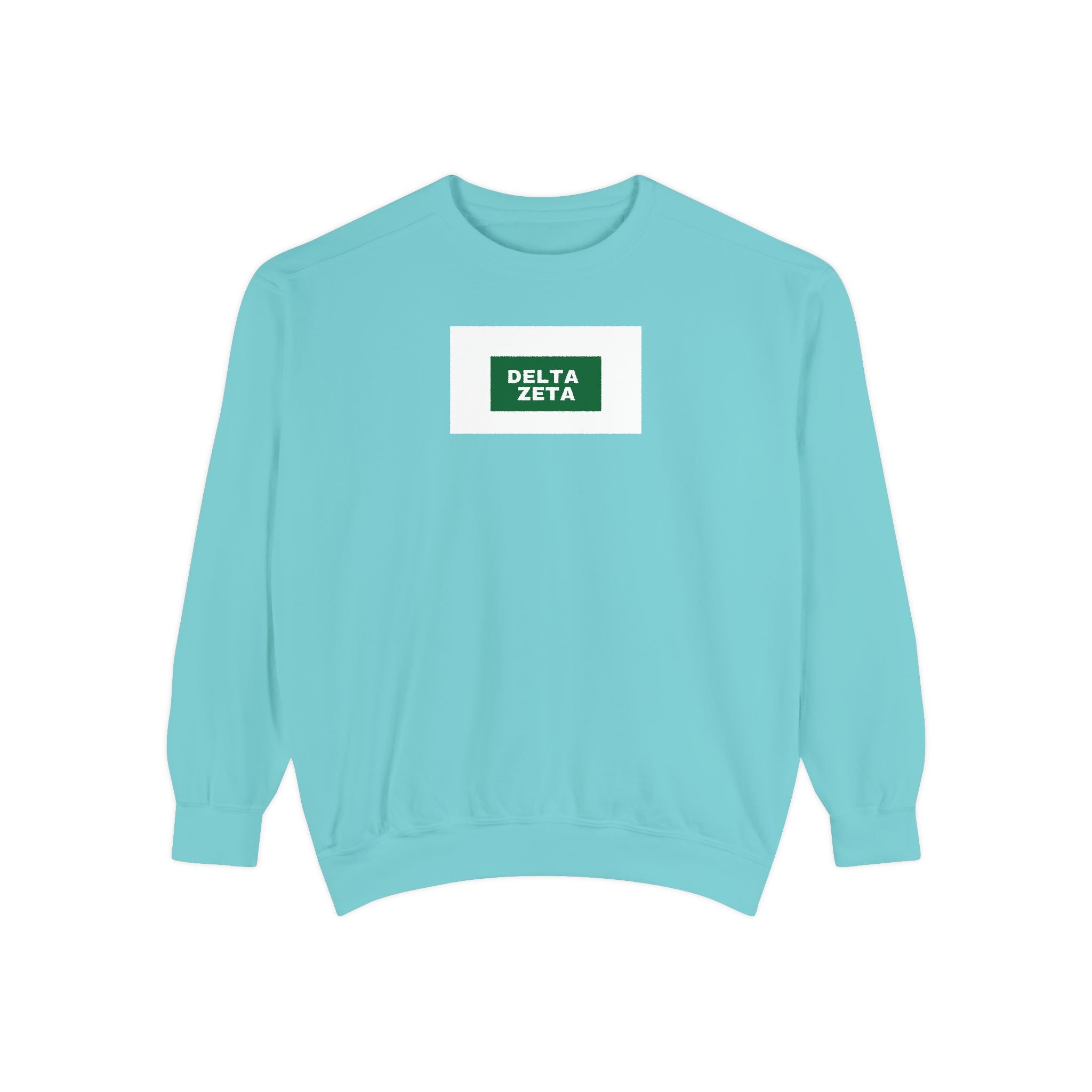 Delta Zeta Green Print Crewneck