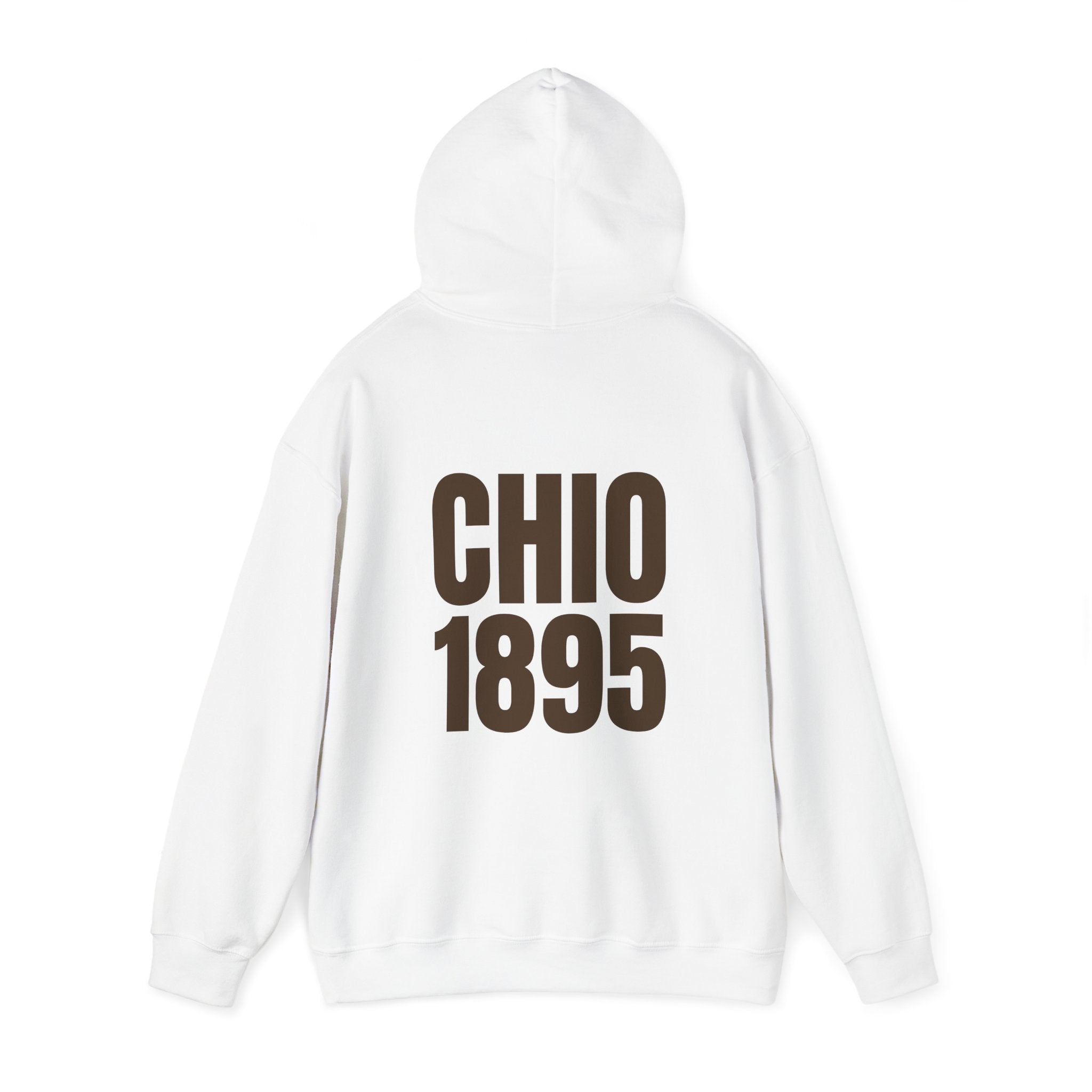 Chi Omega Brown Print Embroidered Hoodie