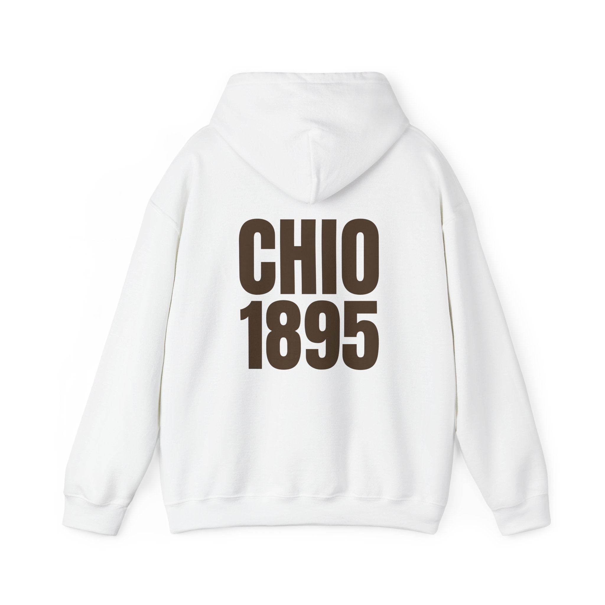 Chi Omega Brown Print Embroidered Hoodie