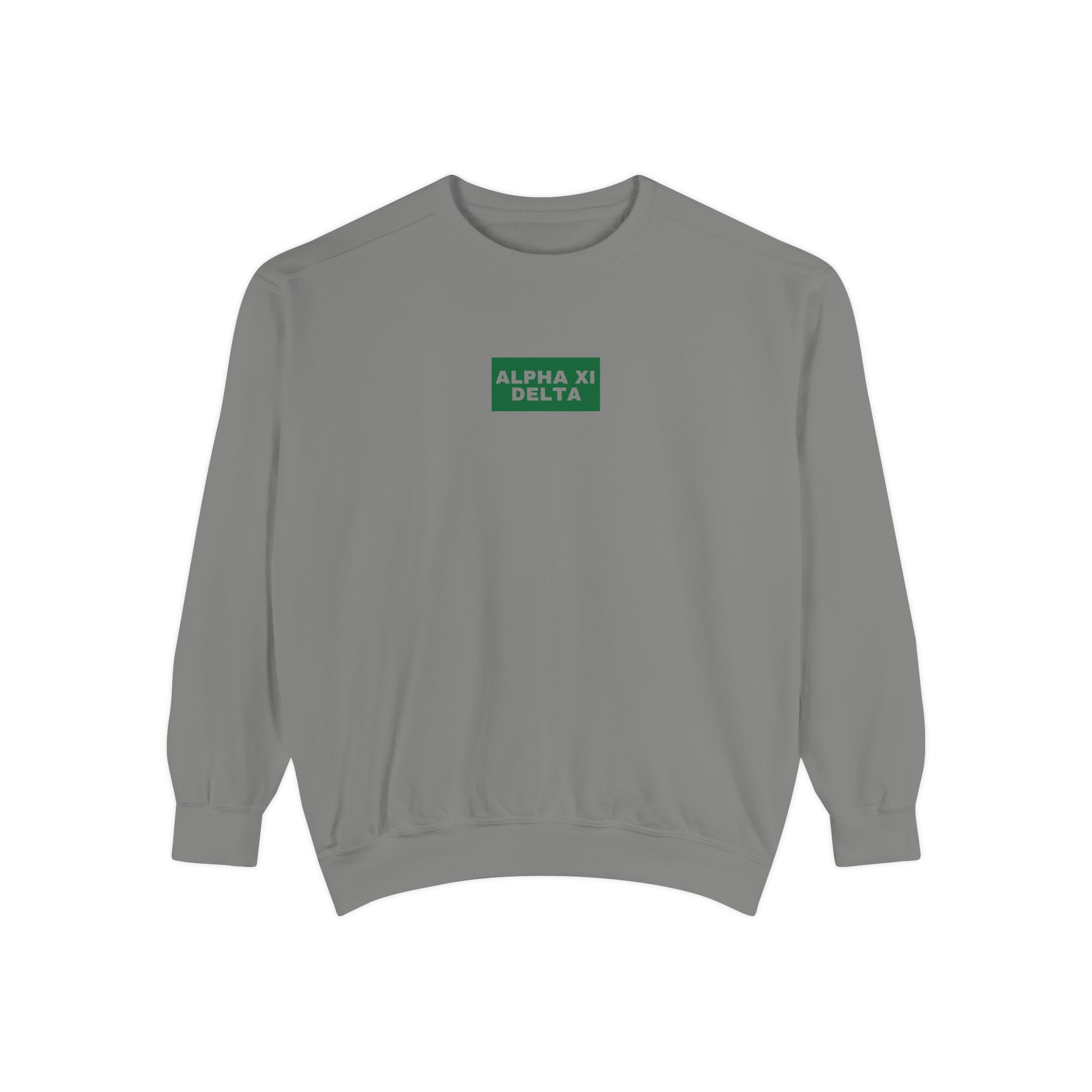 Alpha Xi Green Print Crewneck